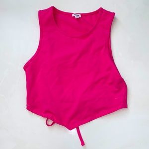 Garage open back cropped tank